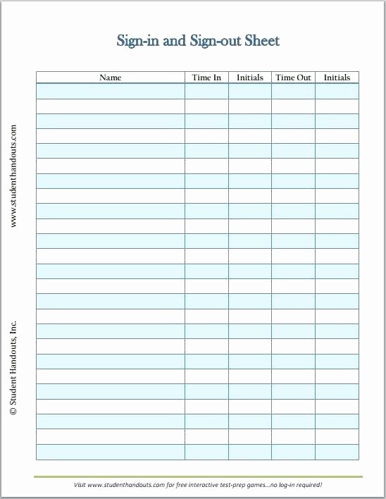Timesheet Sign In and Out Unique tool Sign Out Sheet Excel Here is A Preview the