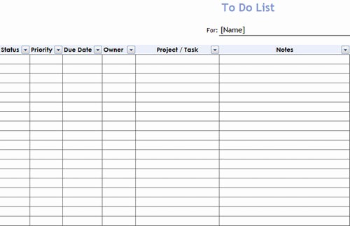 To Do List Excel Template Fresh Weekly to Do List Template Excel