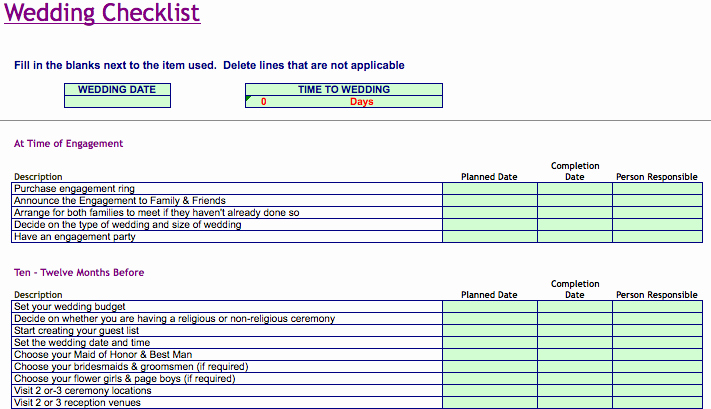 To Do List Excel Template Lovely Wedding to Do List Template