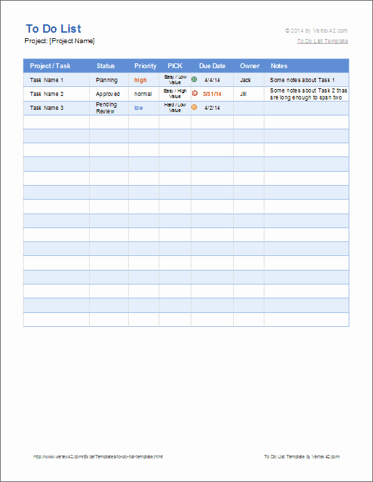 To Do List Excel Template New Free to Do List Template for Excel Get organized