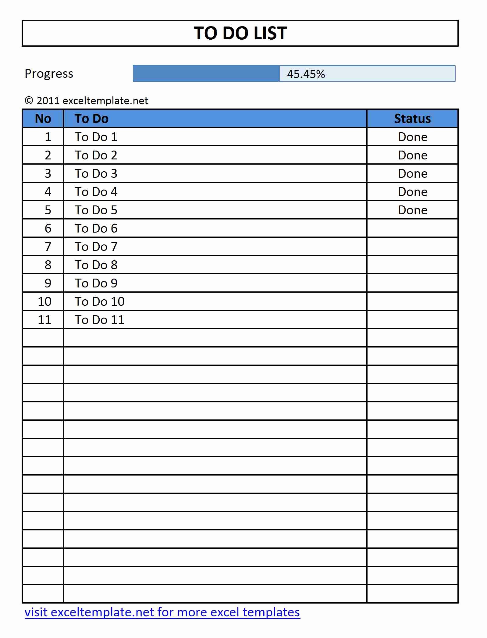 To Do List Excel Template New Simple to Do List