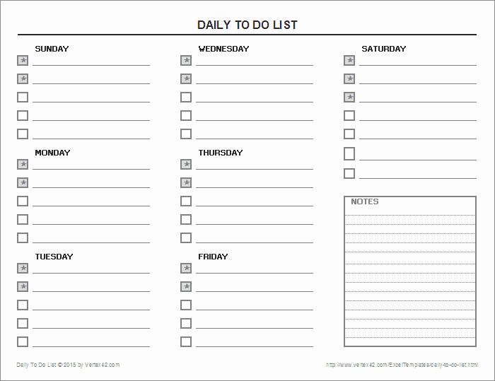 To Do List Excel Templates Awesome Daily to Do List