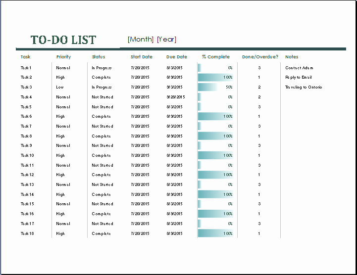 To Do List Excel Templates Fresh Monthly to Do List Template Excel