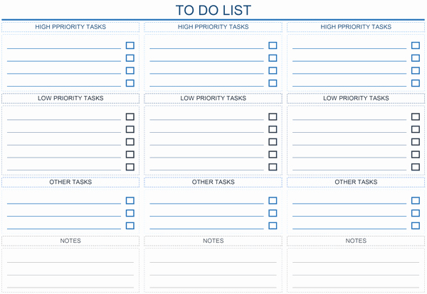 To Do List Excel Templates New to Do List Templates for Excel