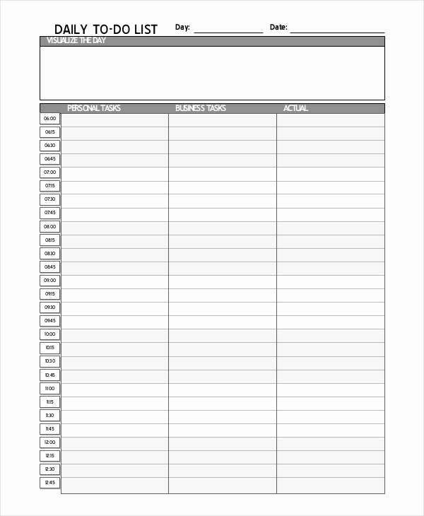 To Do List Free Download Best Of Daily todo List Template