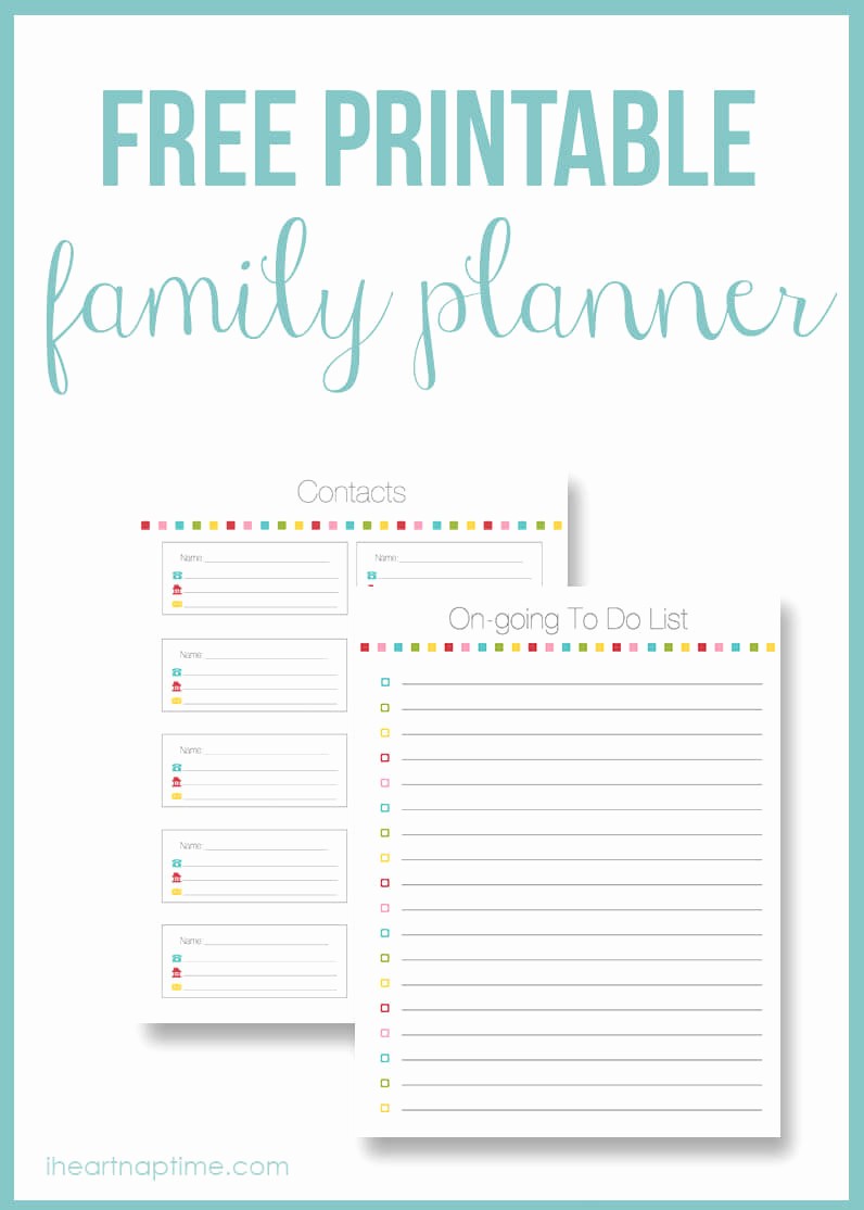 To Do List organizer Template Fresh Free Printable Family Planner I Heart Nap Time
