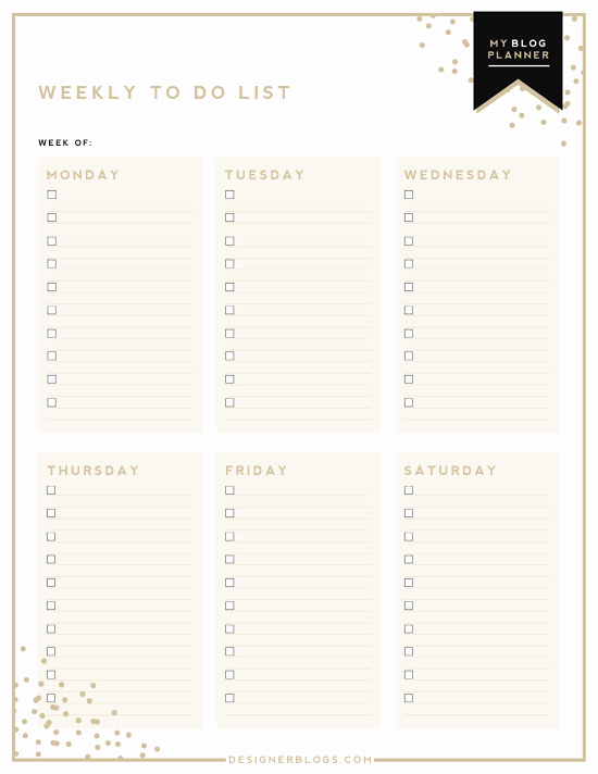 To Do List organizer Template Inspirational Weekly to Do List Printable