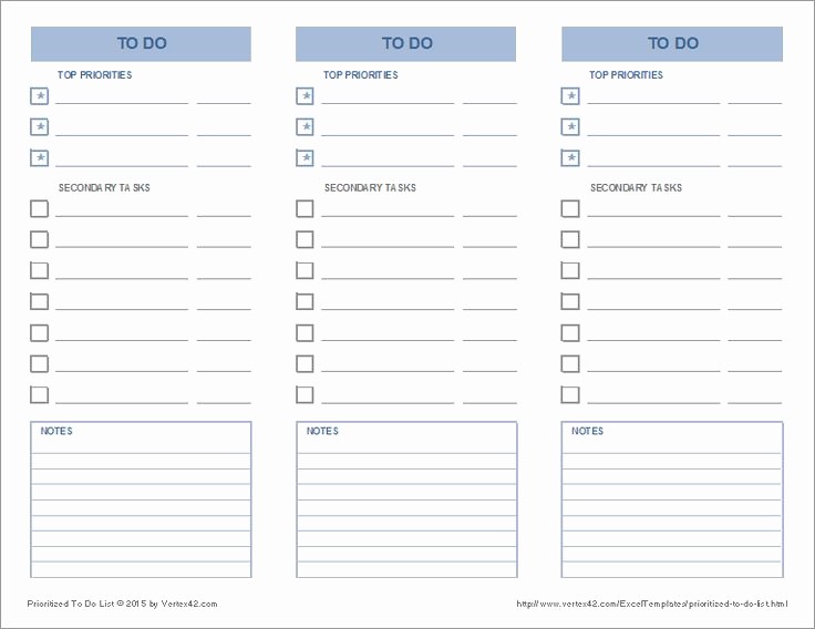 To Do List organizer Template Unique Free Printable Prioritized to Do List 3 Columns Per Page