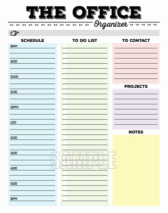 To Do List organizer Template Unique the Fice organizer Planner Page Work Planner Office