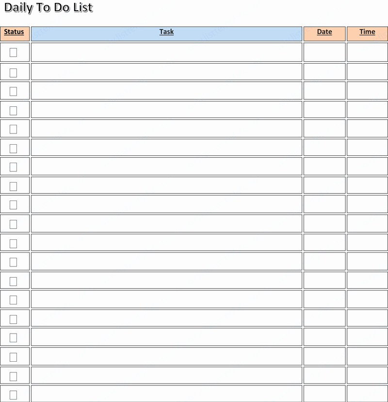To Do List Templates Excel Best Of Daily Work to Do List Template Templates Data