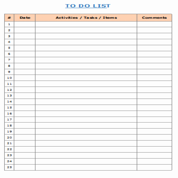 To Do List Templates Excel Elegant to Do List