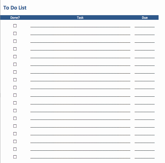 To Do List Templates Printable New Free to Do List Templates In Excel