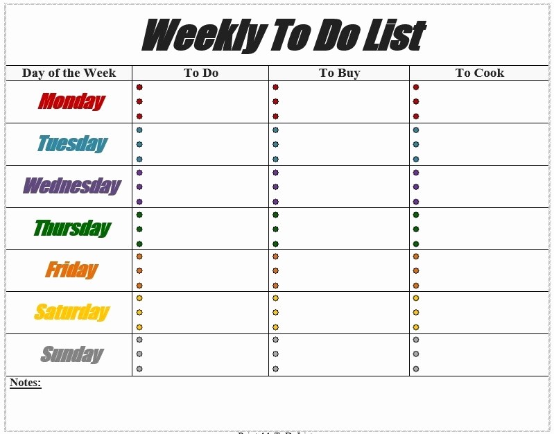 To Do List Weekly Template Elegant 10 Free Sample Weekly to Do List Templates Printable Samples