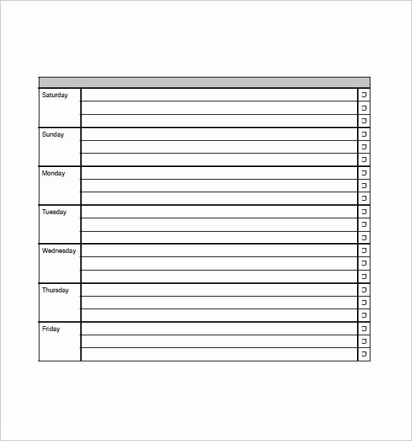 To Do List Weekly Template New Weekly to Do List Template 6 Free Word Excel Pdf