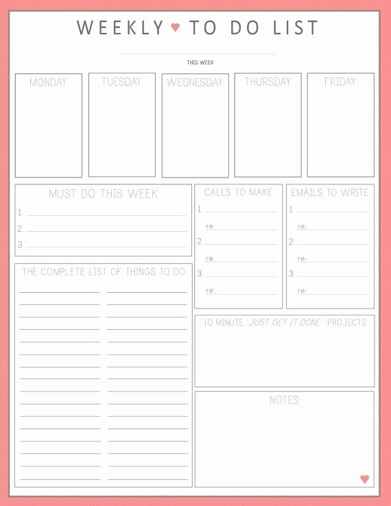 To Do List Weekly Template Unique Best to Do List Ever Weekly to Do List 1sheet Printable