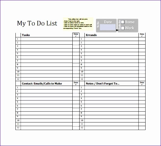 To Do List Word Doc Awesome 14 Shopping List Template Excel Exceltemplates