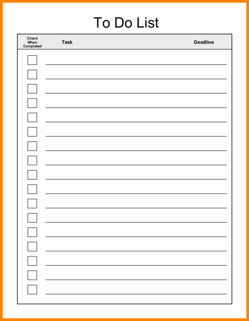To Do List Word Doc Awesome to Do Checklist Template Word Featuring Resume Emails to