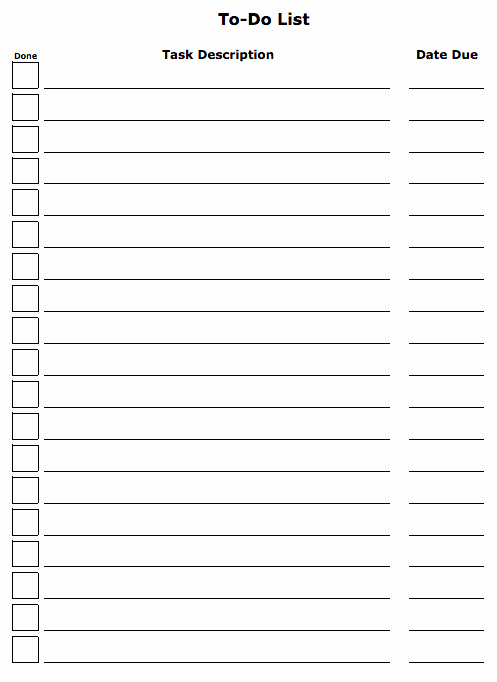 To Do Task List Template Fresh 7 Free to Do Task List Templates Excel Pdf formats