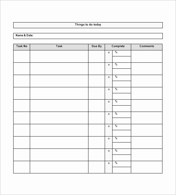Today to Do List Template Fresh to Do List Template 12 Free Sample Example format