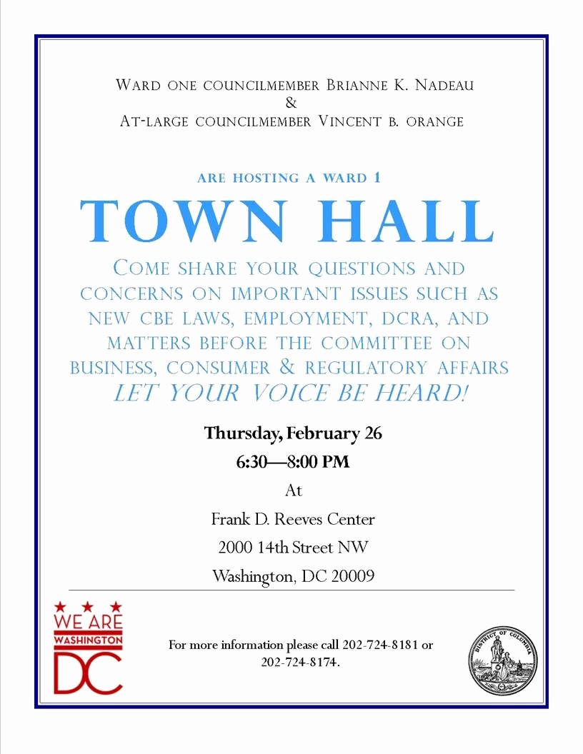 Town Hall Meeting Agenda Template Fresh town Hall Meeting On Thursday Focusing On Dcra and Abra