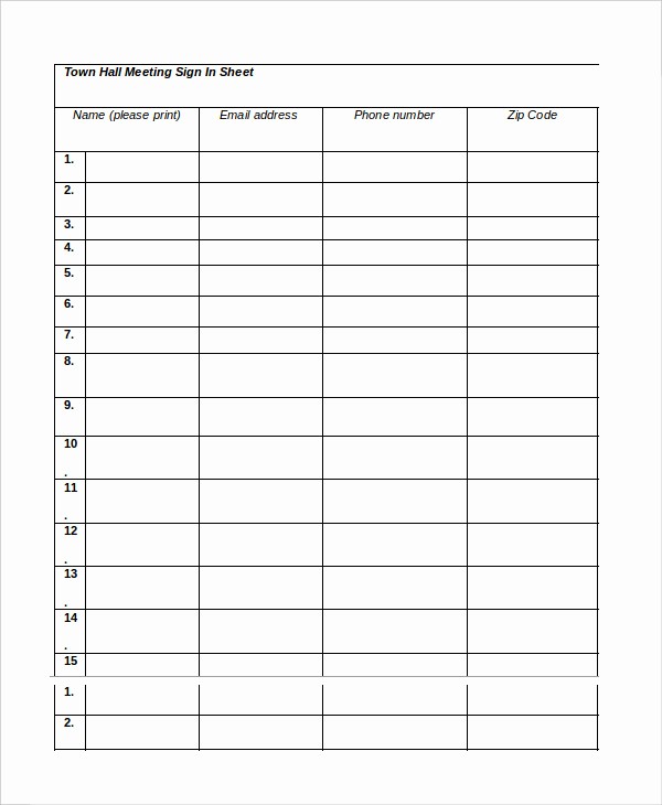 Town Hall Meeting Agenda Template New Sign In Sheet Template 12 Free Wrd Excel Pdf