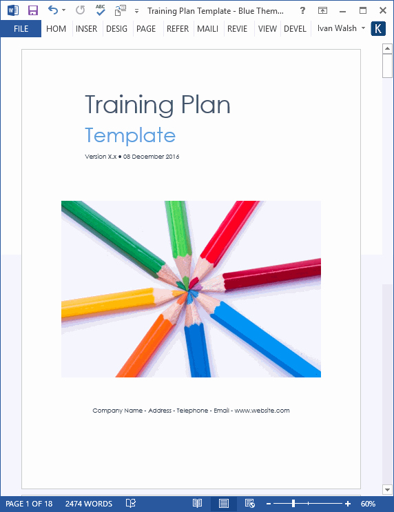 Training Agenda Template Microsoft Word Inspirational Training Plan Template – 20 Page Word &amp; 14 Excel forms