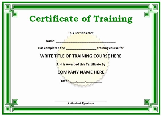 Training Certificate Template Free Download Awesome Green Blank Certificate Word Doc Printable