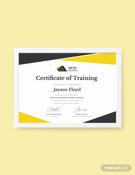 Training Certificate Template Free Download New Free Industrial Training Certificate Template Download
