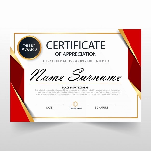 Training Certificates Templates Free Download Inspirational Red Horizontal Certificate Template Vector