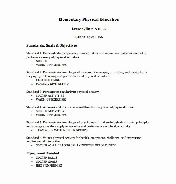 Training Lesson Plan Template Word Awesome Physical Education Lesson Plan Template 7 Free Pdf
