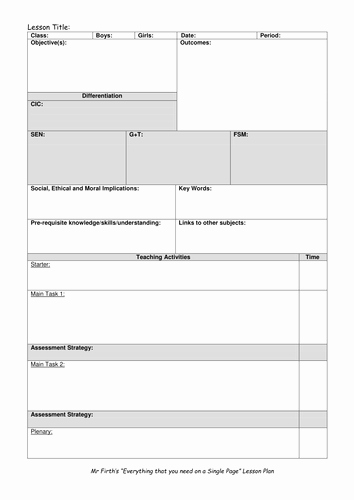 Training Lesson Plan Template Word Beautiful Blank Lesson Plan Template for Outstanding Lessons by