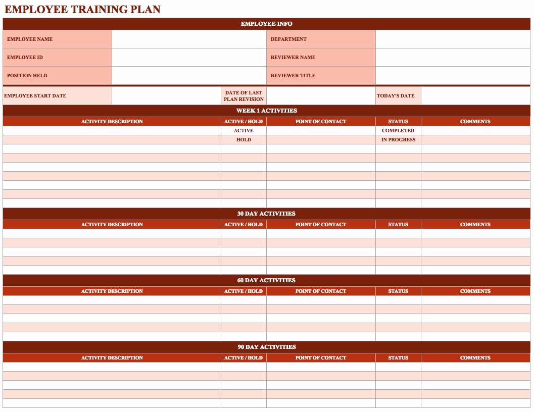 Training Plan Template Excel Download Elegant Employee Training Schedule Template In Ms Excel Excel