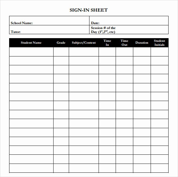 Training Sign In Sheet Excel Awesome 34 Sample Sign In Sheet Templates – Pdf Word Apple