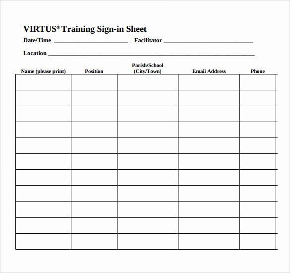 Training Sign In Sheet Excel Best Of 34 Sample Sign In Sheet Templates – Pdf Word Apple