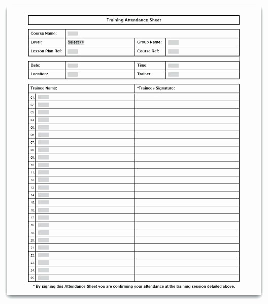 Training Sign In Sheet Excel New Training Sign F Sheet Template Excel Templates – Ustam