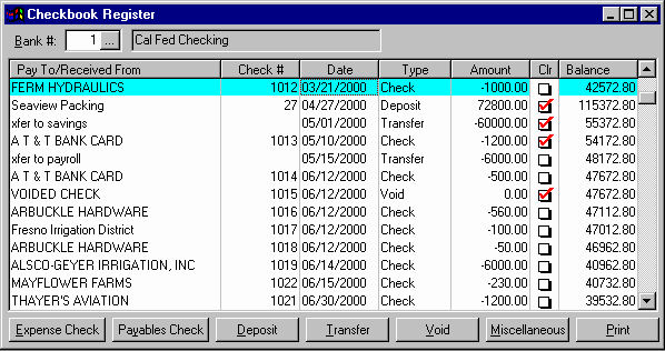 Transaction Register for Checking Account Fresh Accounts Payable Datatech