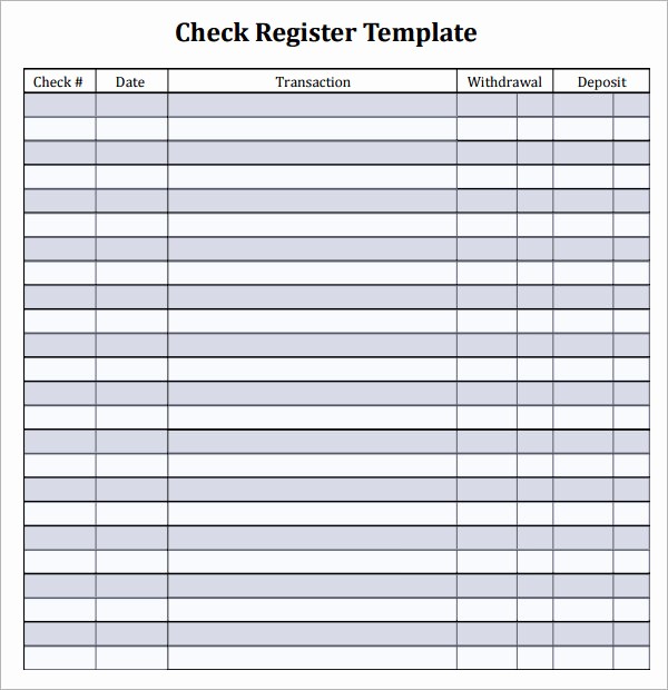 Transaction Register for Checking Account Inspirational Check Register 9 Download Free Documents In Pdf
