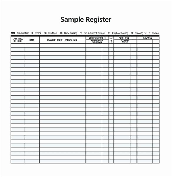 Transaction Registers for Checking Accounts Awesome Bank Transaction Register Template Checkbook Register