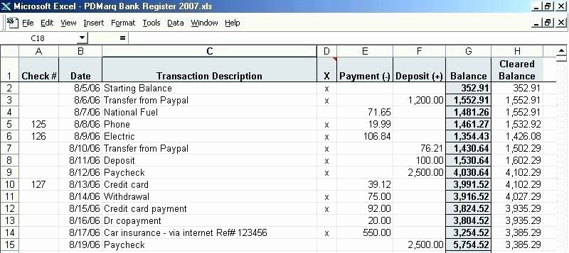 Transaction Registers for Checking Accounts Fresh Bank Transaction Register Template Checkbook Register