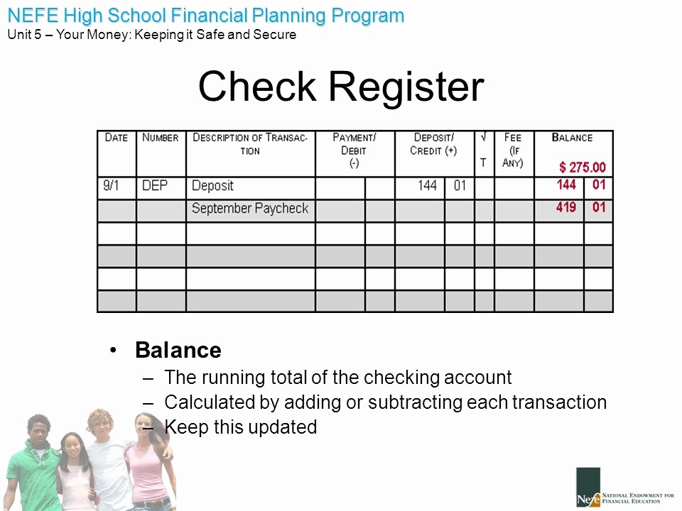 Transaction Registers for Checking Accounts New Banking What are the Benefits to Balancing A Checking
