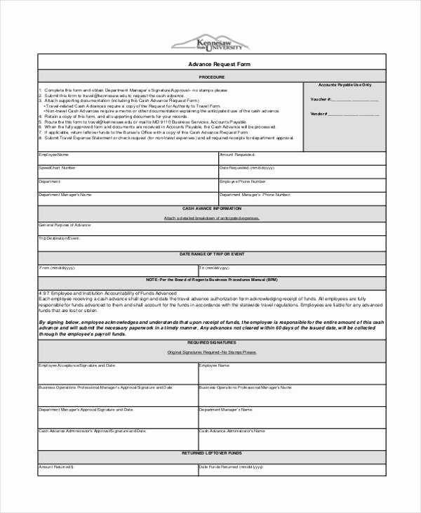 Travel Advance Request form Template Unique Employee Advance form attending Employee Advance form Can