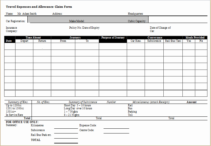 Travel Expense Reimbursement form Template Fresh Ms Word &amp; Excel Expense Claim forms