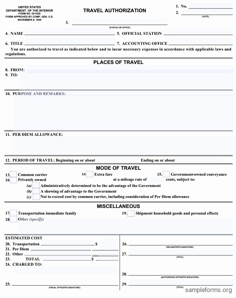 Travel Request form Template Excel Lovely Sample Travel Authorization form Sample forms – Kukkoblock