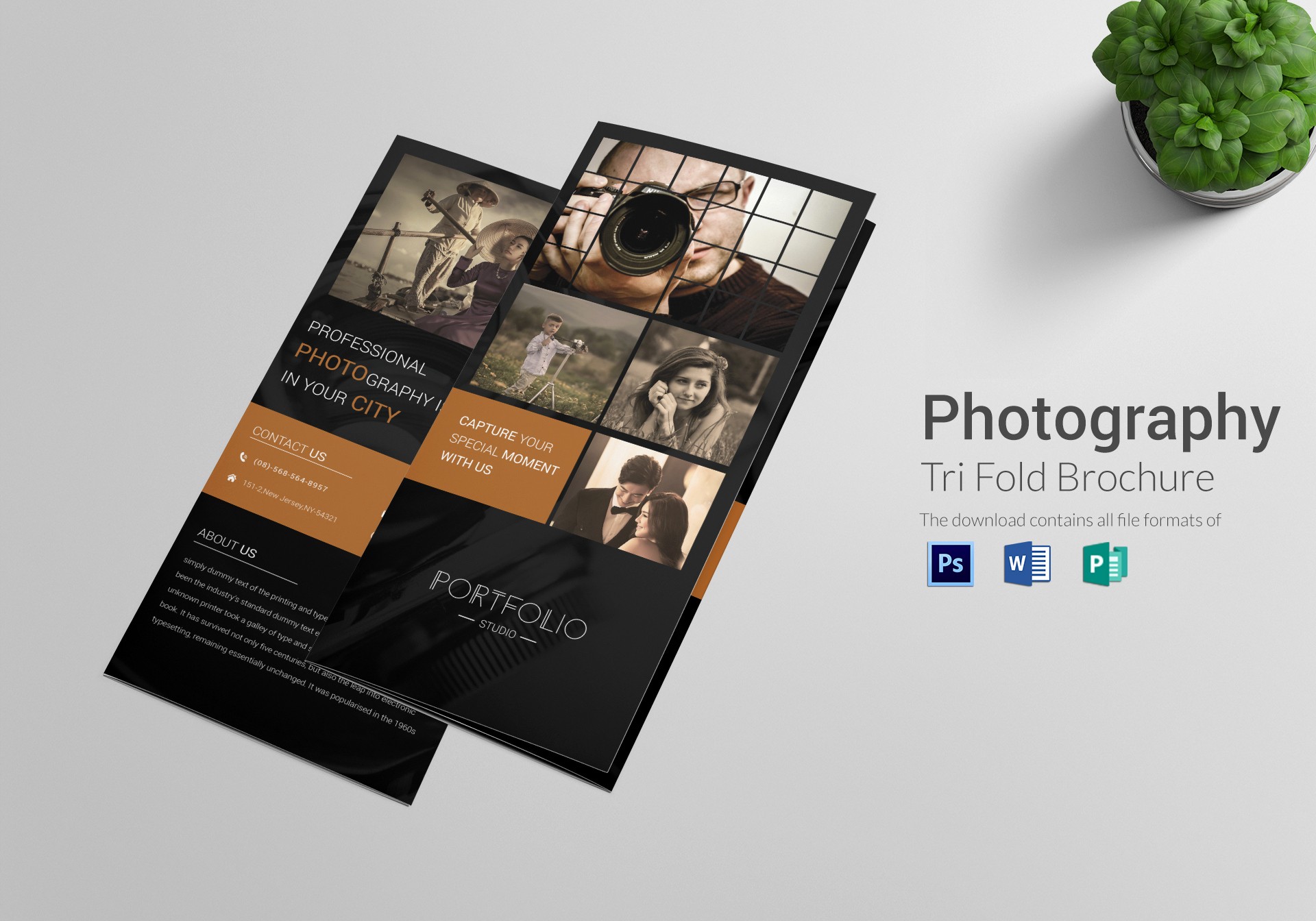 Tri Fold Brochure Template Publisher Awesome Graphy Brochure Tri Fold Design Template In Psd Word