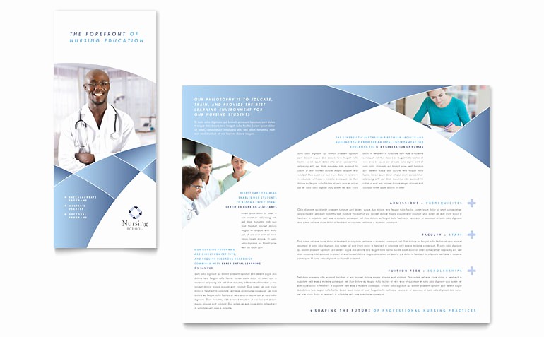 Nursing School Hospital Tri Fold Brochure Templates ET D