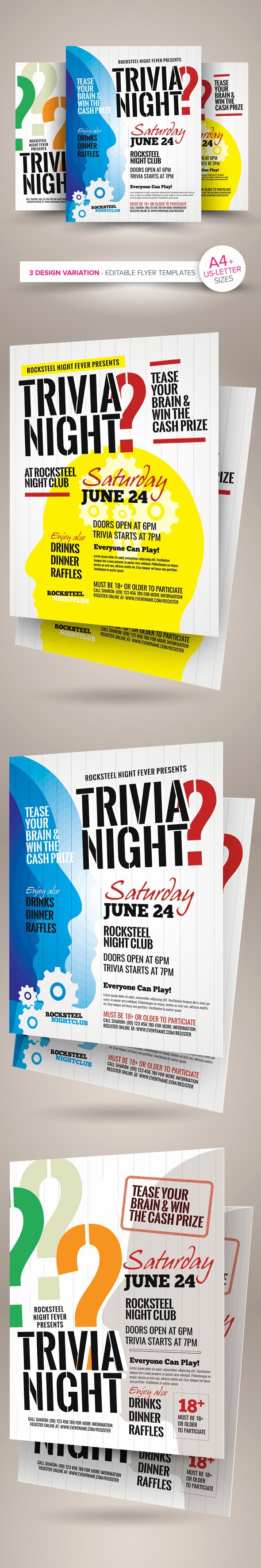 Trivia Night Flyer Template Free Fresh Trivia Night Flyer Templates On Behance