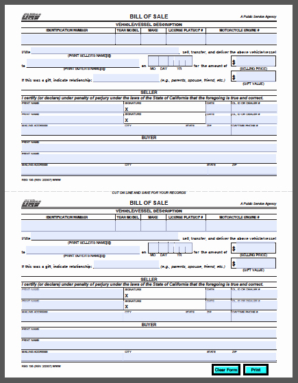 Truck Bill Of Sale Pdf Awesome California Vehicle Bill Of Sale form Free Fillable Pdf