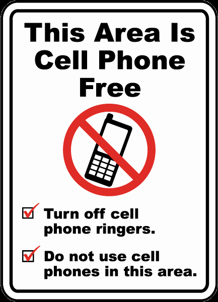 Turn Off Cell Phone Sign Luxury Cell Phone Free area Sign by Safetysign F7208