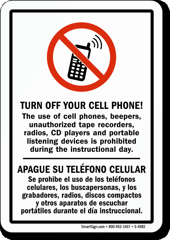 Turn Off Cell Phones Sign Awesome 10 In X 7 In Turn F Your Cell Phone Sign Sku S 4982