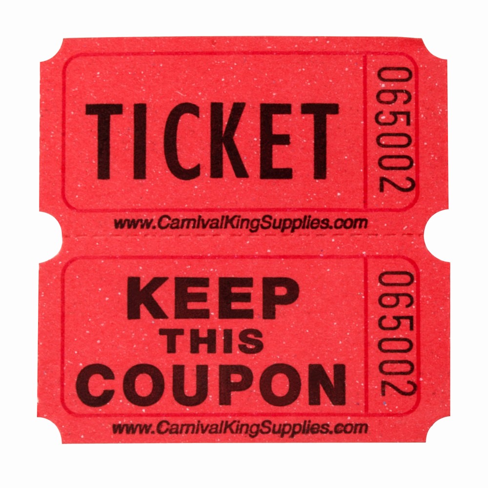 Two Part Raffle Tickets Template Elegant Carnival King Red 2 Part Raffle Tickets 2000 Roll
